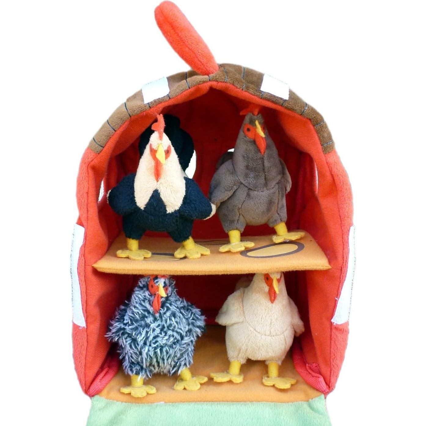 Gallinero Juguete de Peluche Adore 30 cm con Gallinas