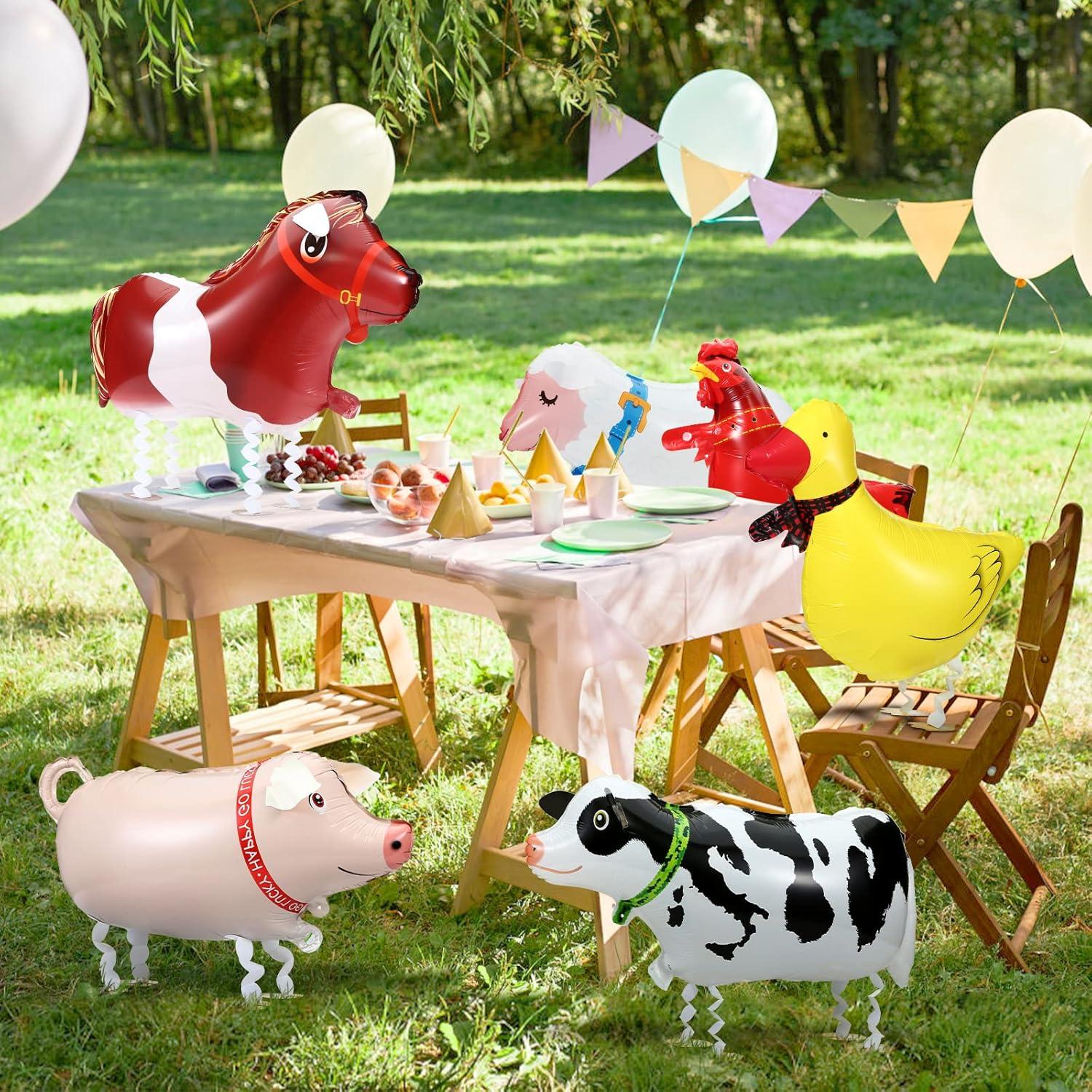 Globos de Animales de Granja Kesote - 6 Piezas 43x63 cm