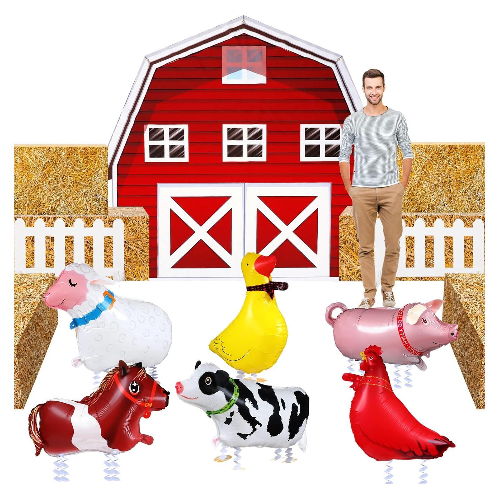 Decoración de Fiesta de Granja VioraWhite 15 Pcs Animales