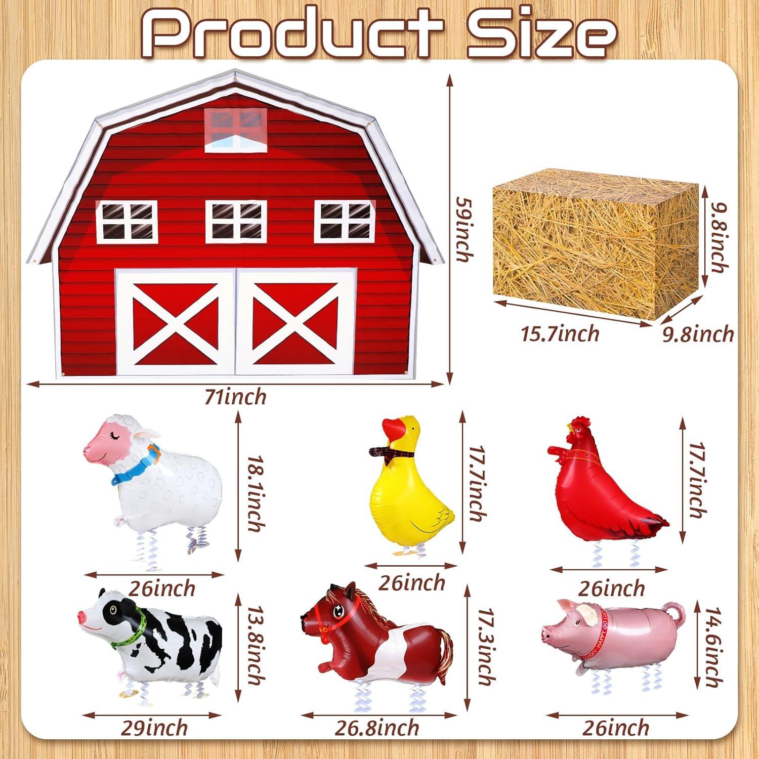 Decoración de Fiesta de Granja VioraWhite 15 Pcs Animales