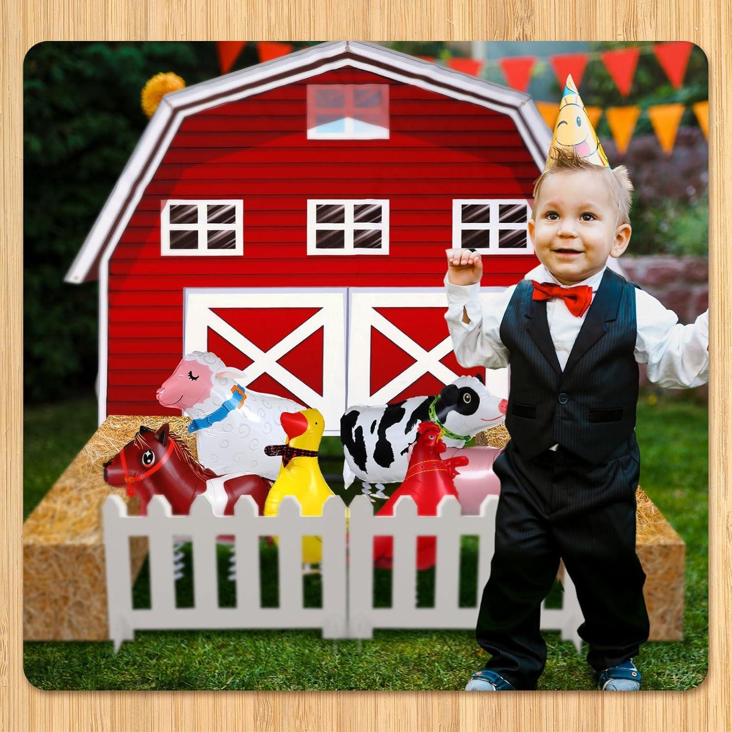 Decoración de Fiesta de Granja VioraWhite 15 Pcs Animales