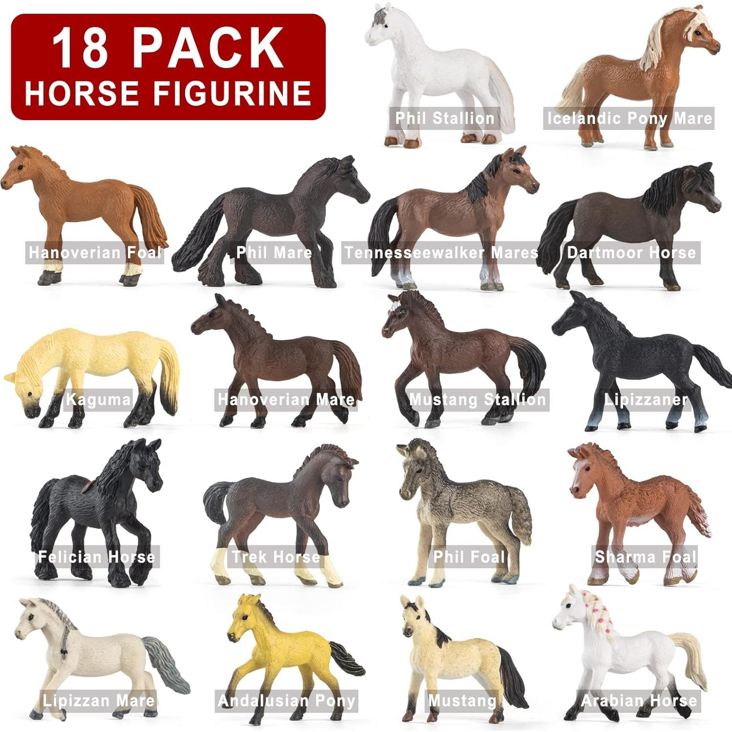 18 Figuras de Caballo Pony Miniatura Divwa - Juguetes Educativos