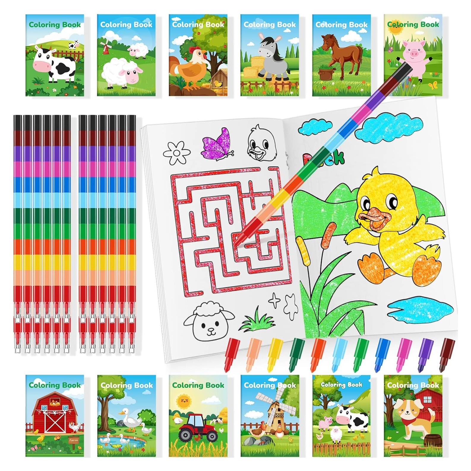 BenLouis 24 Libros de Colorear de Granja para Niños