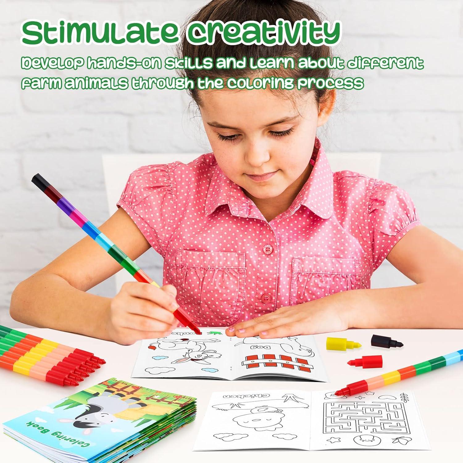 BenLouis 24 Libros de Colorear de Granja para Niños