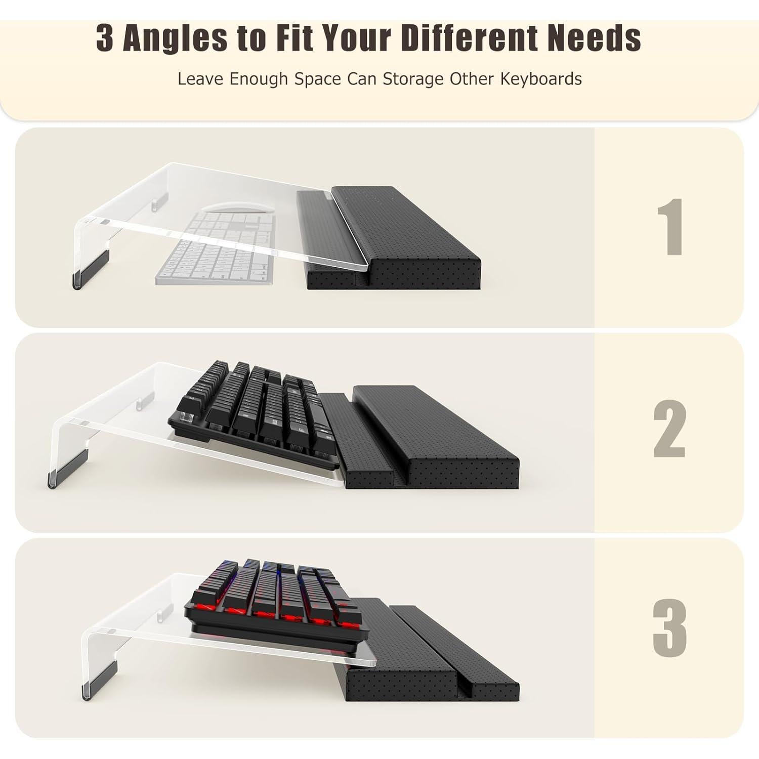 Soporte de Teclado Ergonómico Kovesayi con Reposamuñecas PU
