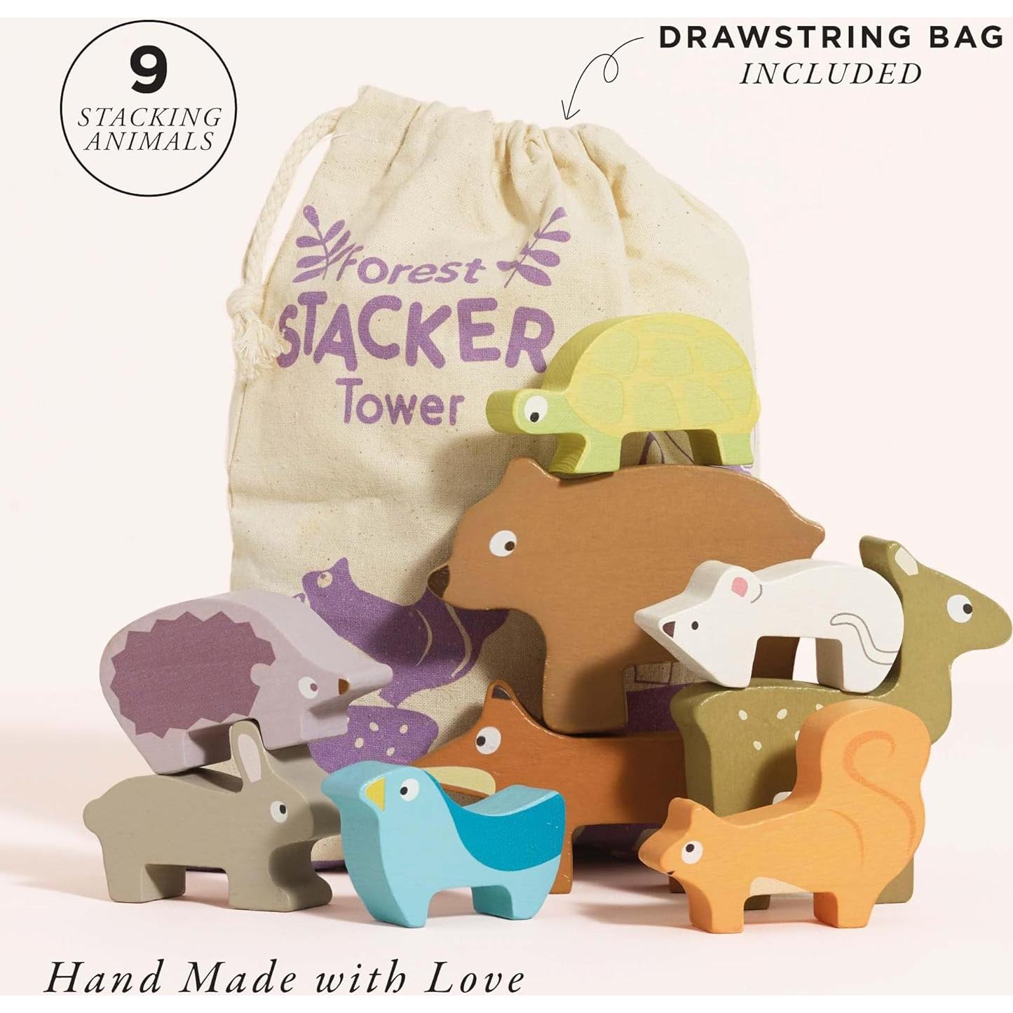 Le Toy Van Rompecabezas Apilamiento Madera 9 Animales 14cm