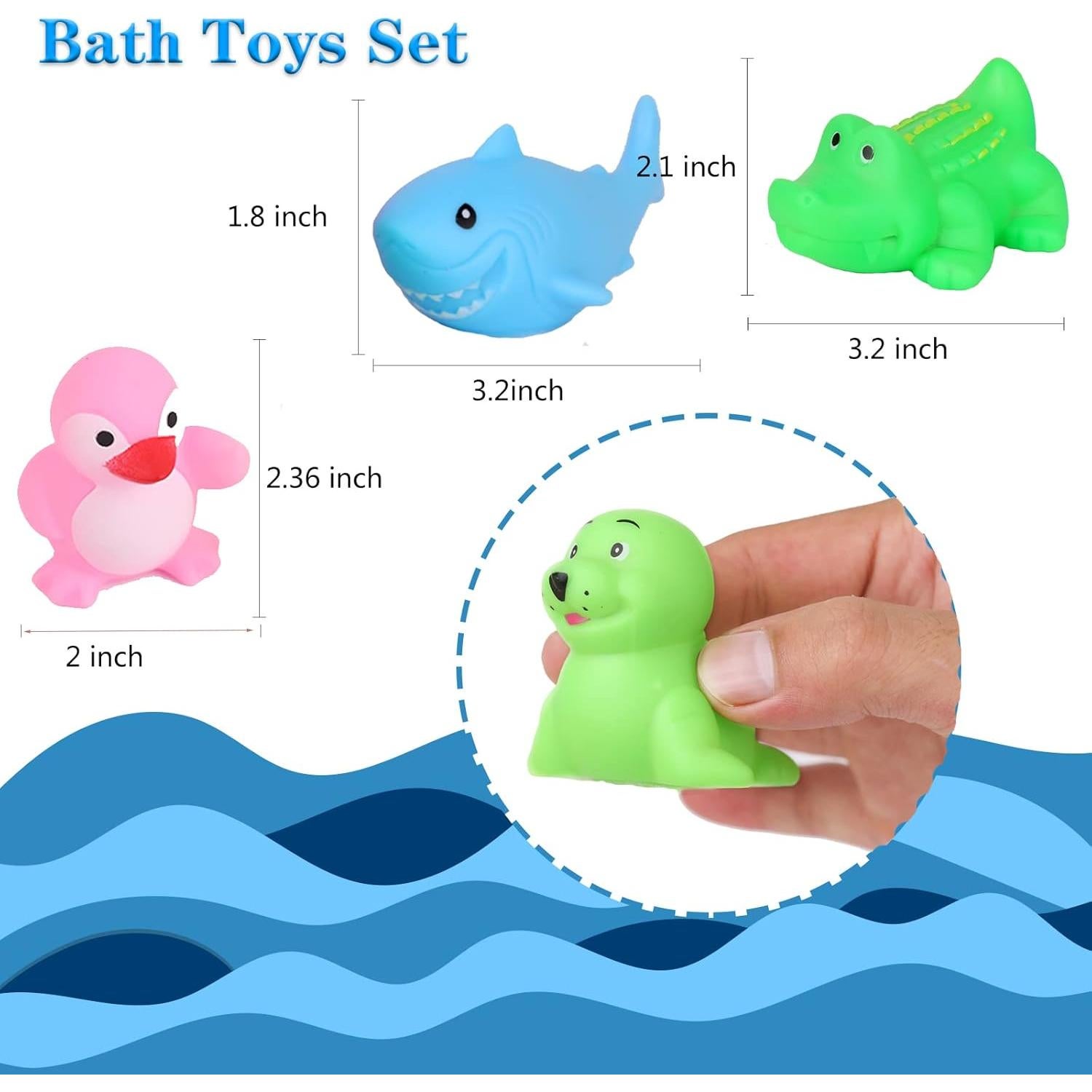 Juego de 18 Juguetes de Baño Manmel Animales Marinos