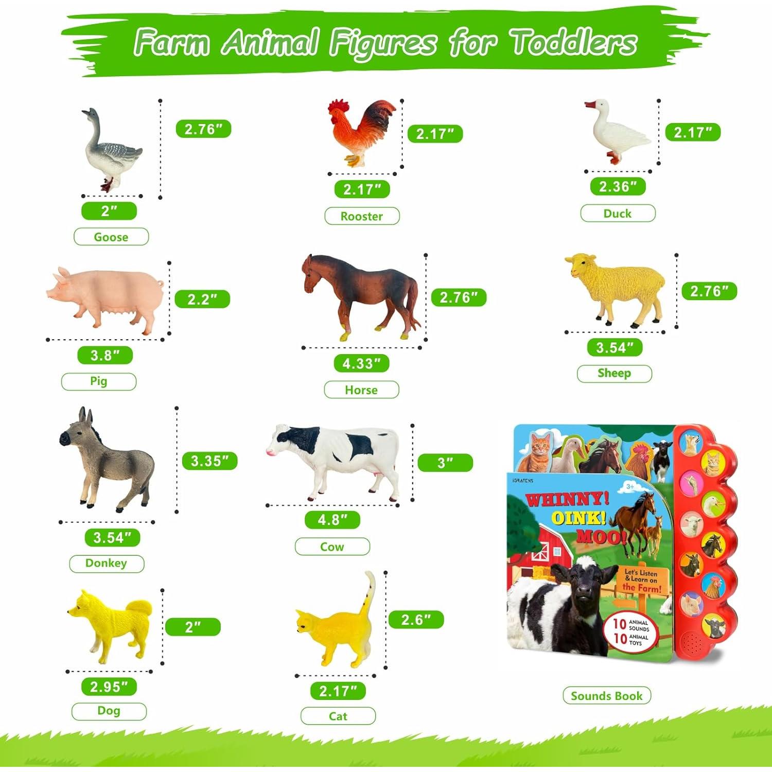 Figuras de Animales de Granja con Sonido 10PCS YOUJIA TOYS