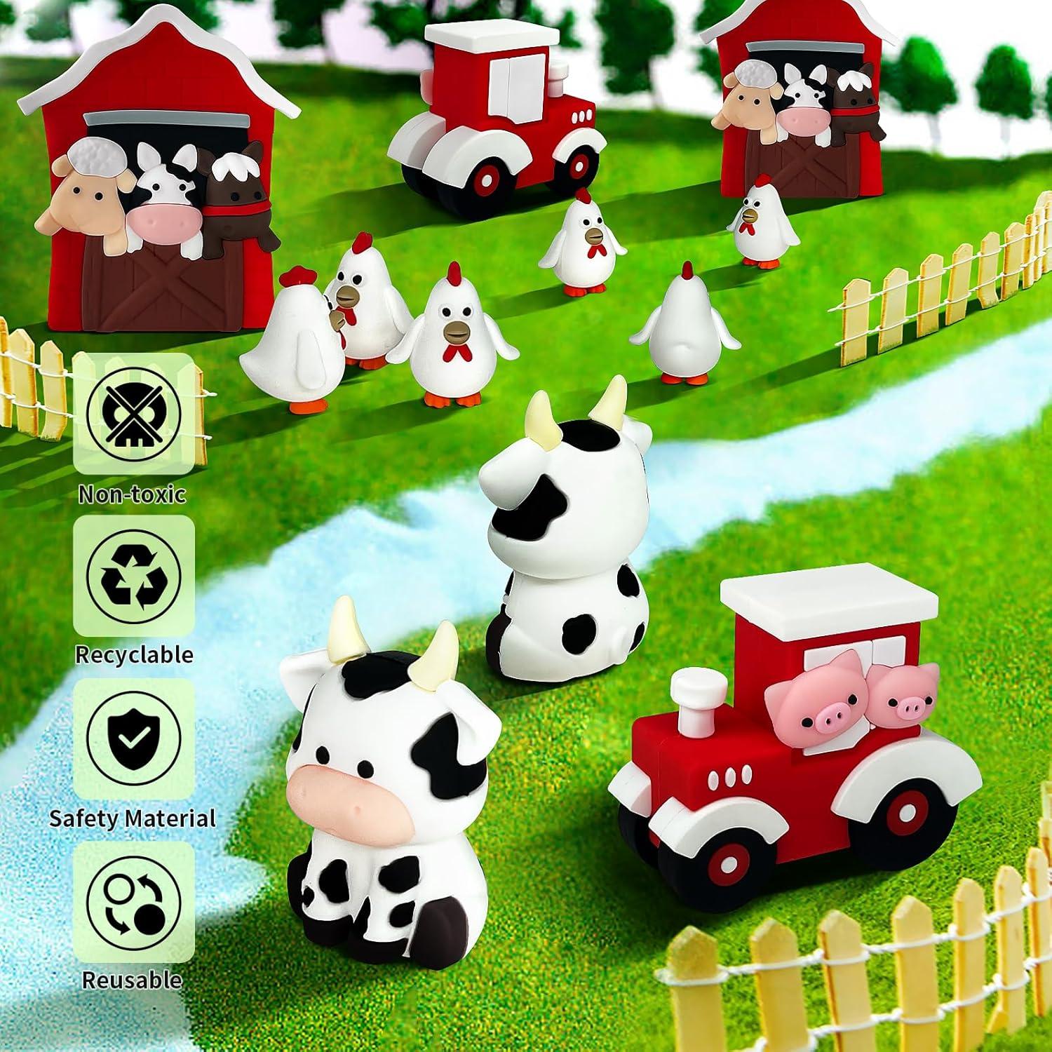 Decoraciones para Pasteles de Granja Zafena 6 Piezas Rojo