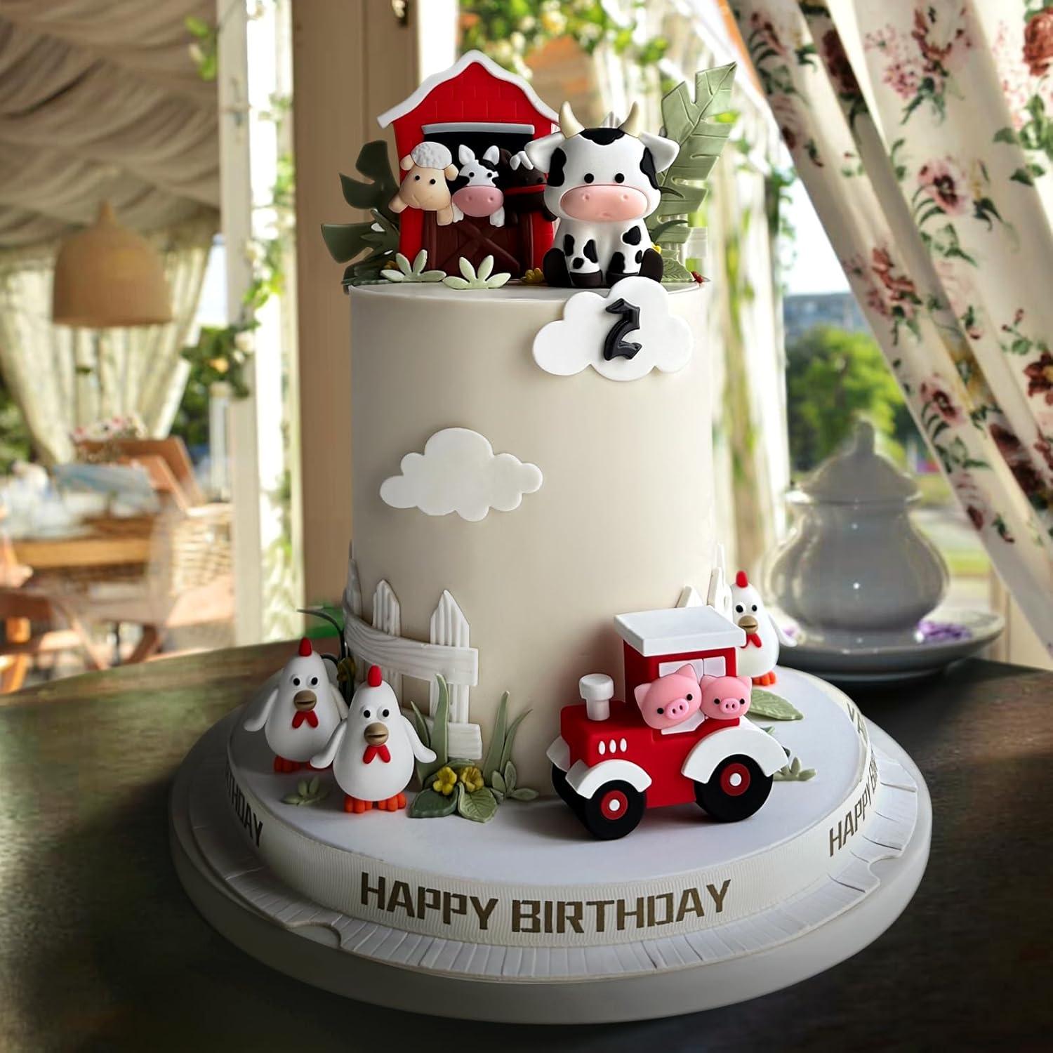 Decoraciones para Pasteles de Granja Zafena 6 Piezas Rojo