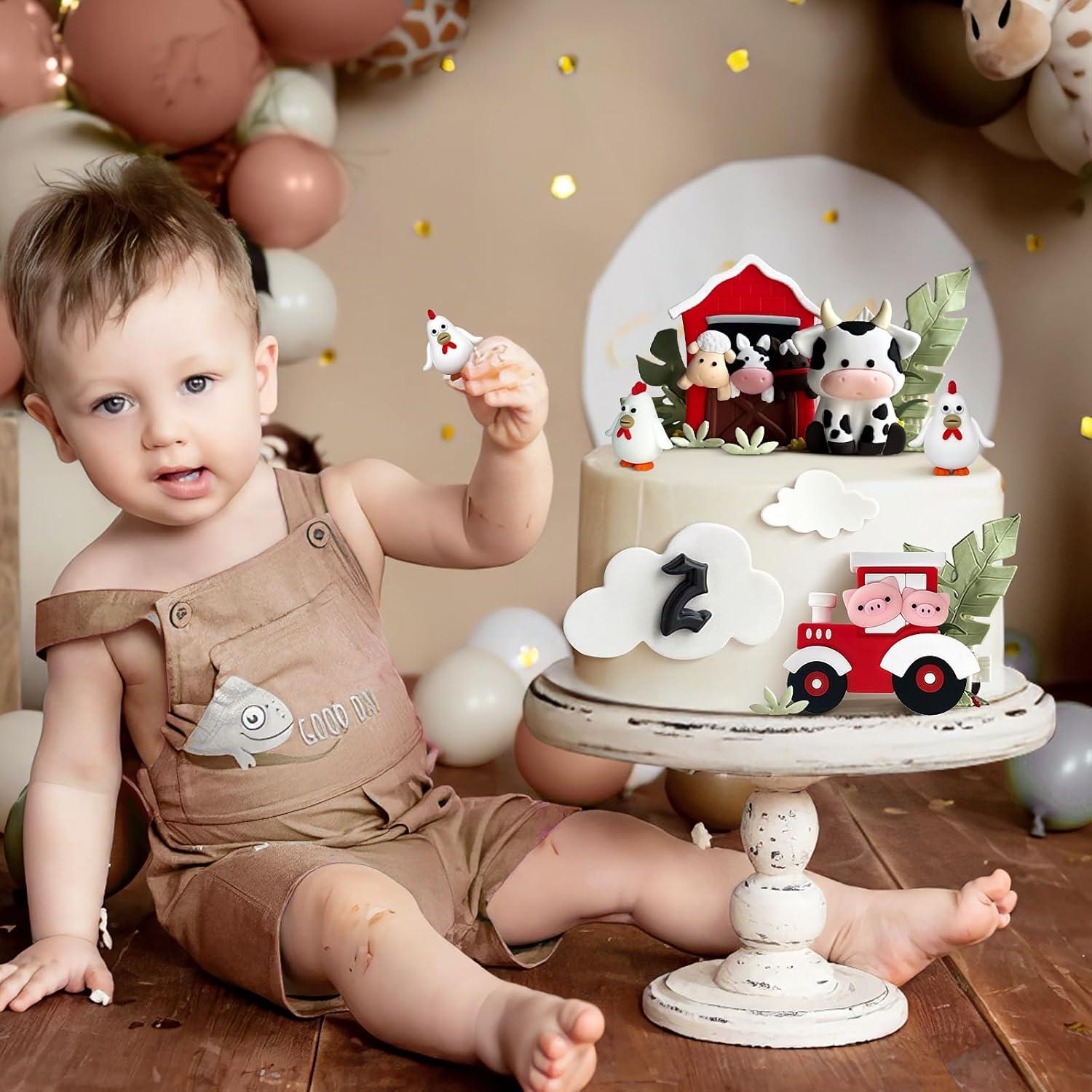 Decoraciones para Pasteles de Granja Zafena 6 Piezas Rojo