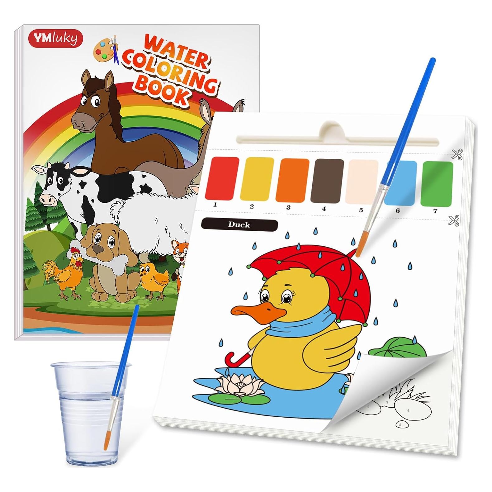 Libro de Pintura Acuarela YMluky Animales de Granja