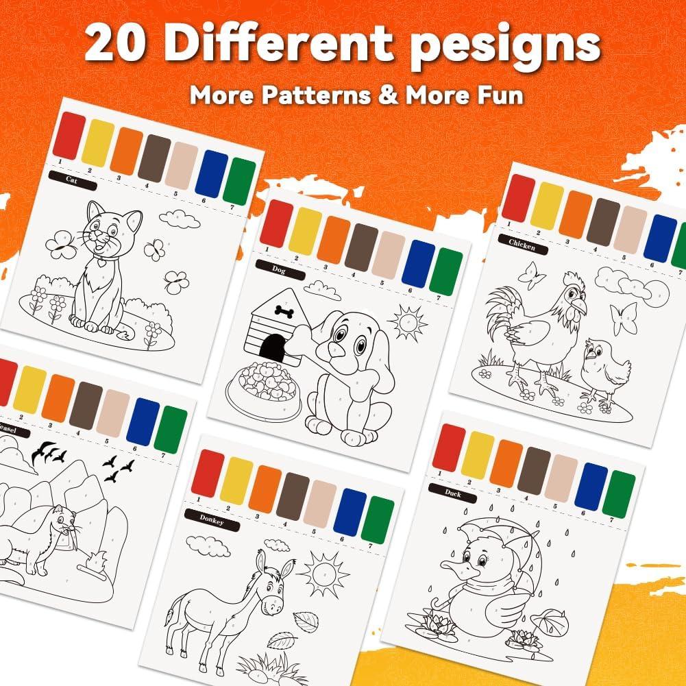 Libro de Pintura Acuarela YMluky Animales de Granja