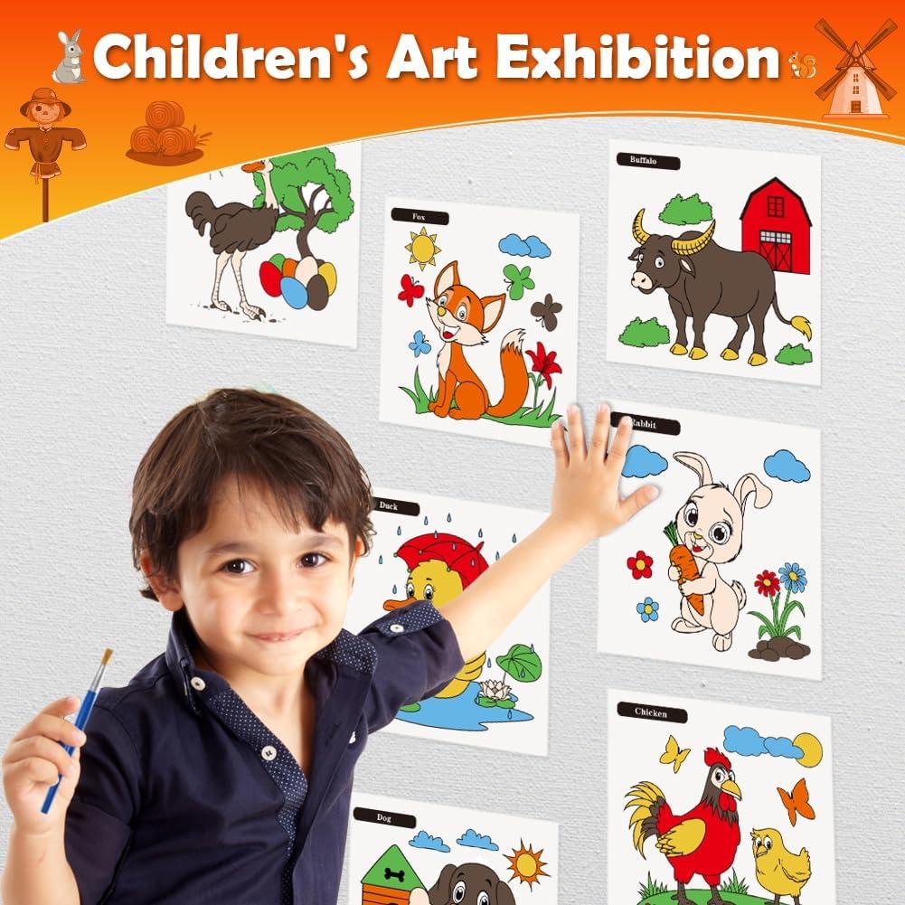 Libro de Pintura Acuarela YMluky Animales de Granja