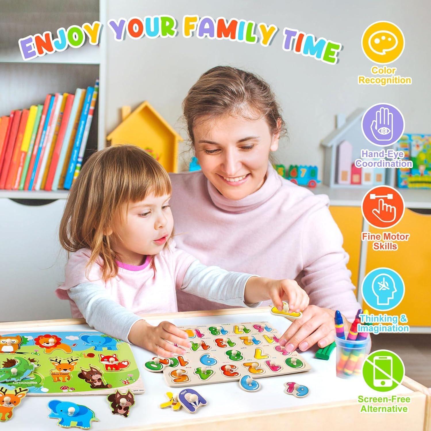 Paquete de 6 Rompecabezas de Madera Attmu para Niños