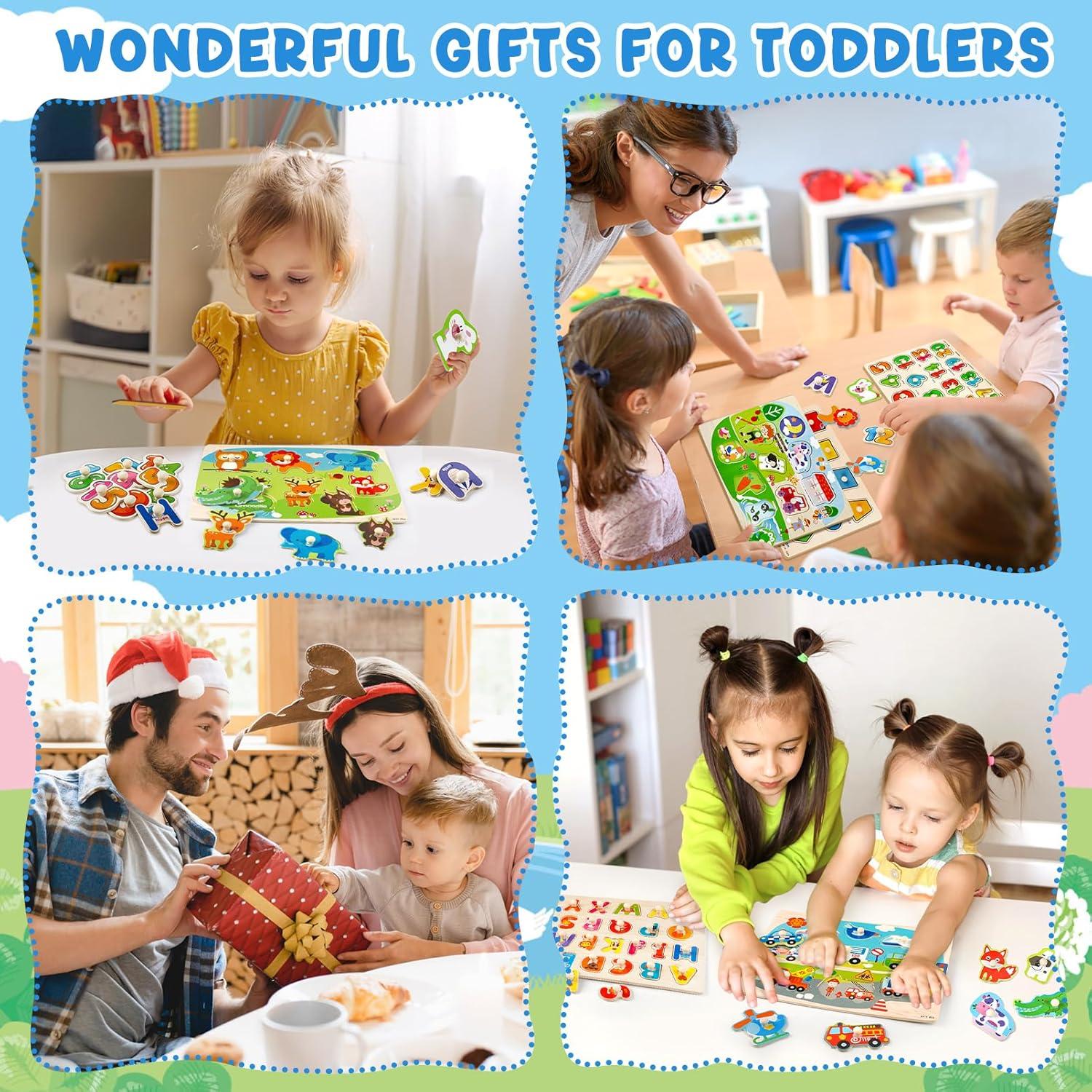 Paquete de 6 Rompecabezas de Madera Attmu para Niños