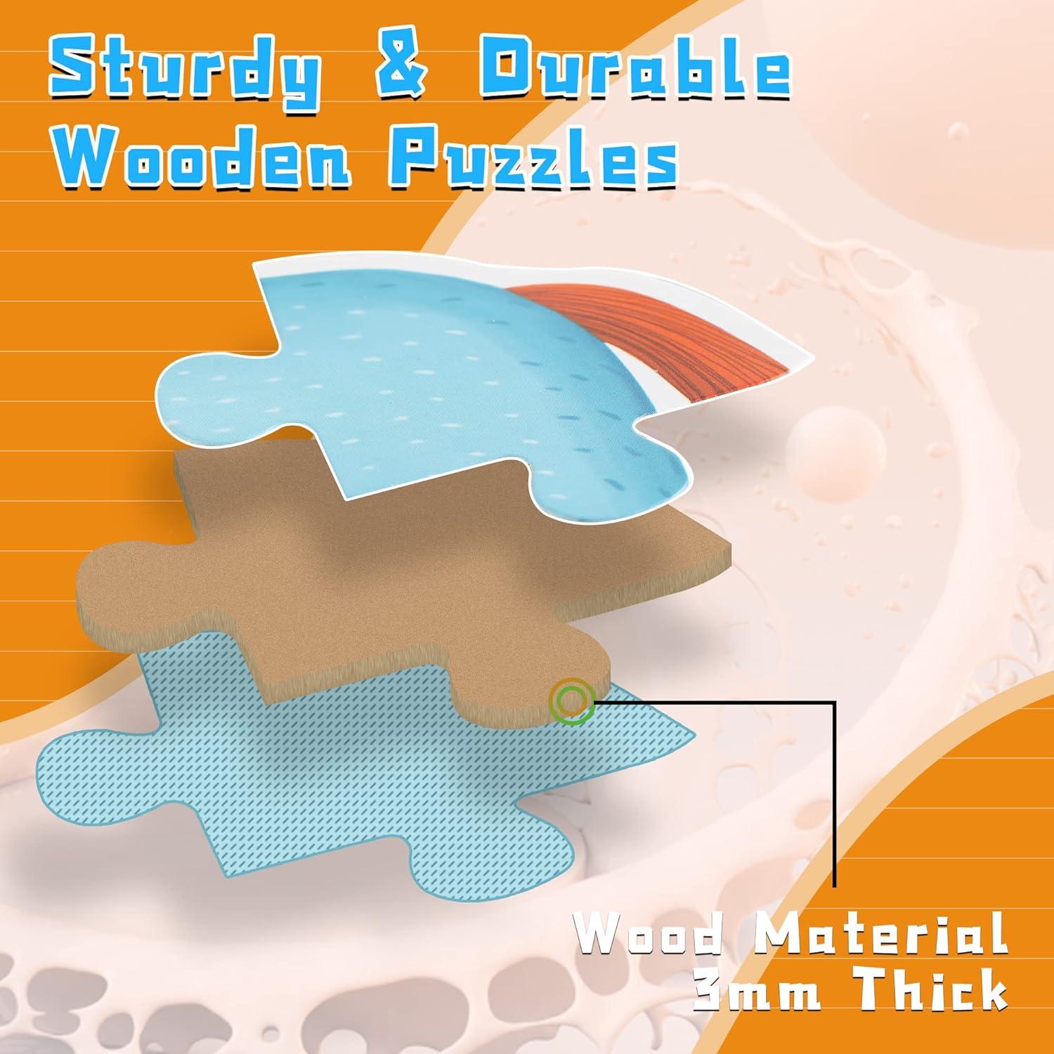 Rompecabezas de Madera FLYINGSEEDS Animales de Granja 6 Piezas