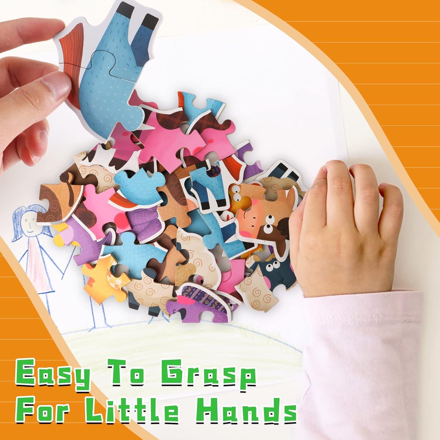 Rompecabezas de Madera FLYINGSEEDS Animales de Granja 6 Piezas