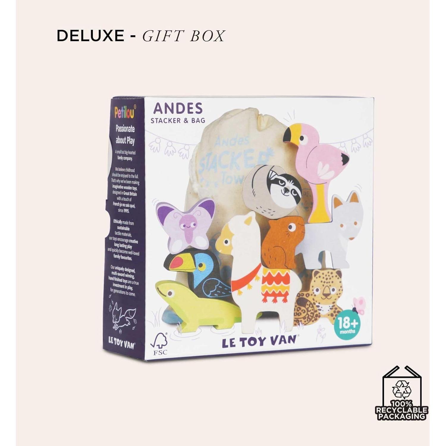 Le Toy Van Juguete Apilador de Madera 9 Animales 18+ Meses