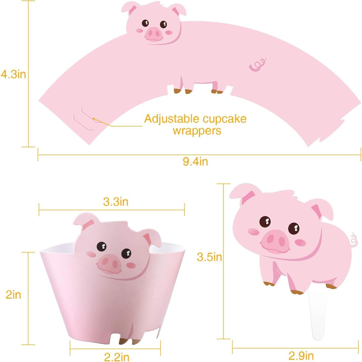 Decoraciones de Cupcakes de Animales de Granja Blulu 60 Pzas