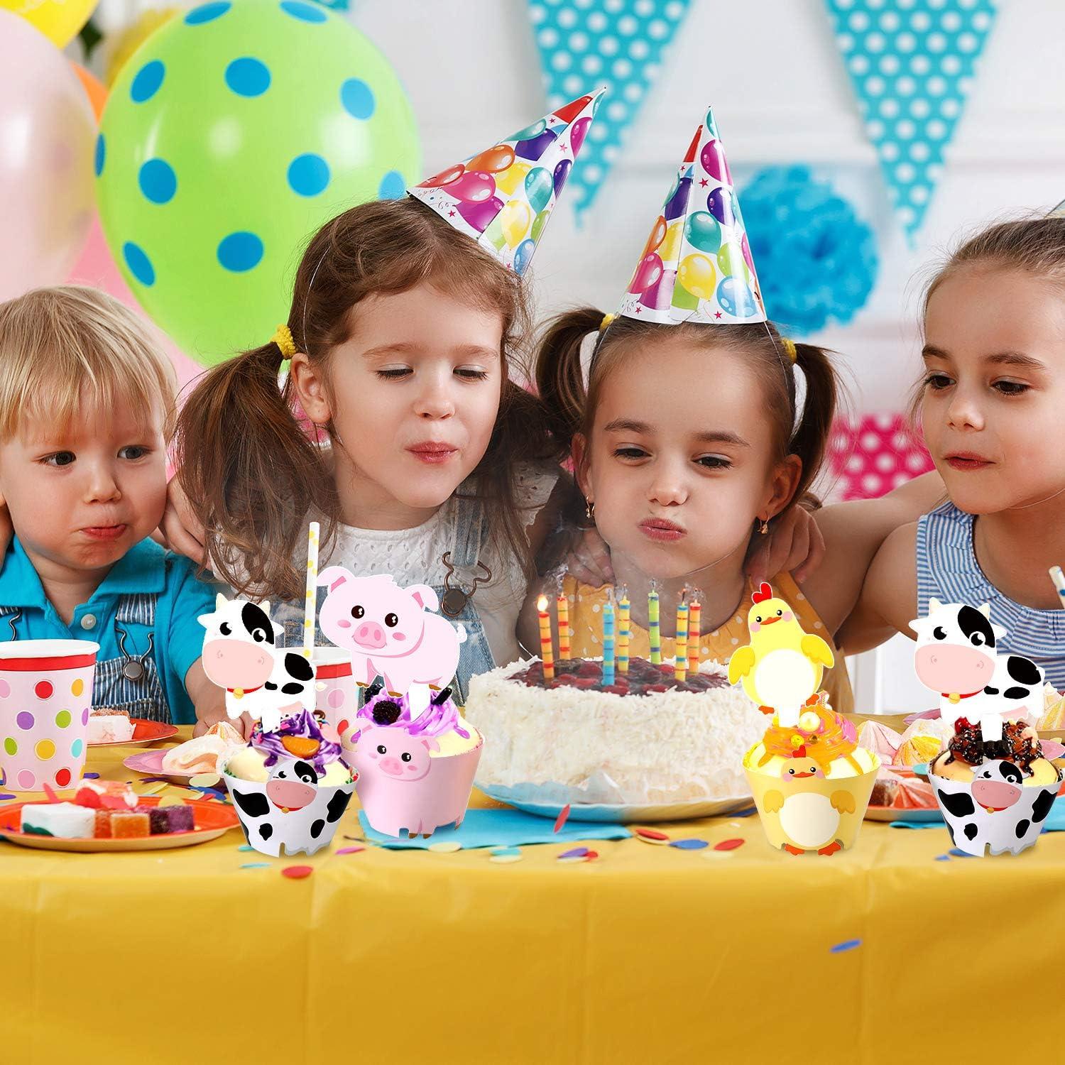 Decoraciones de Cupcakes de Animales de Granja Blulu 60 Pzas