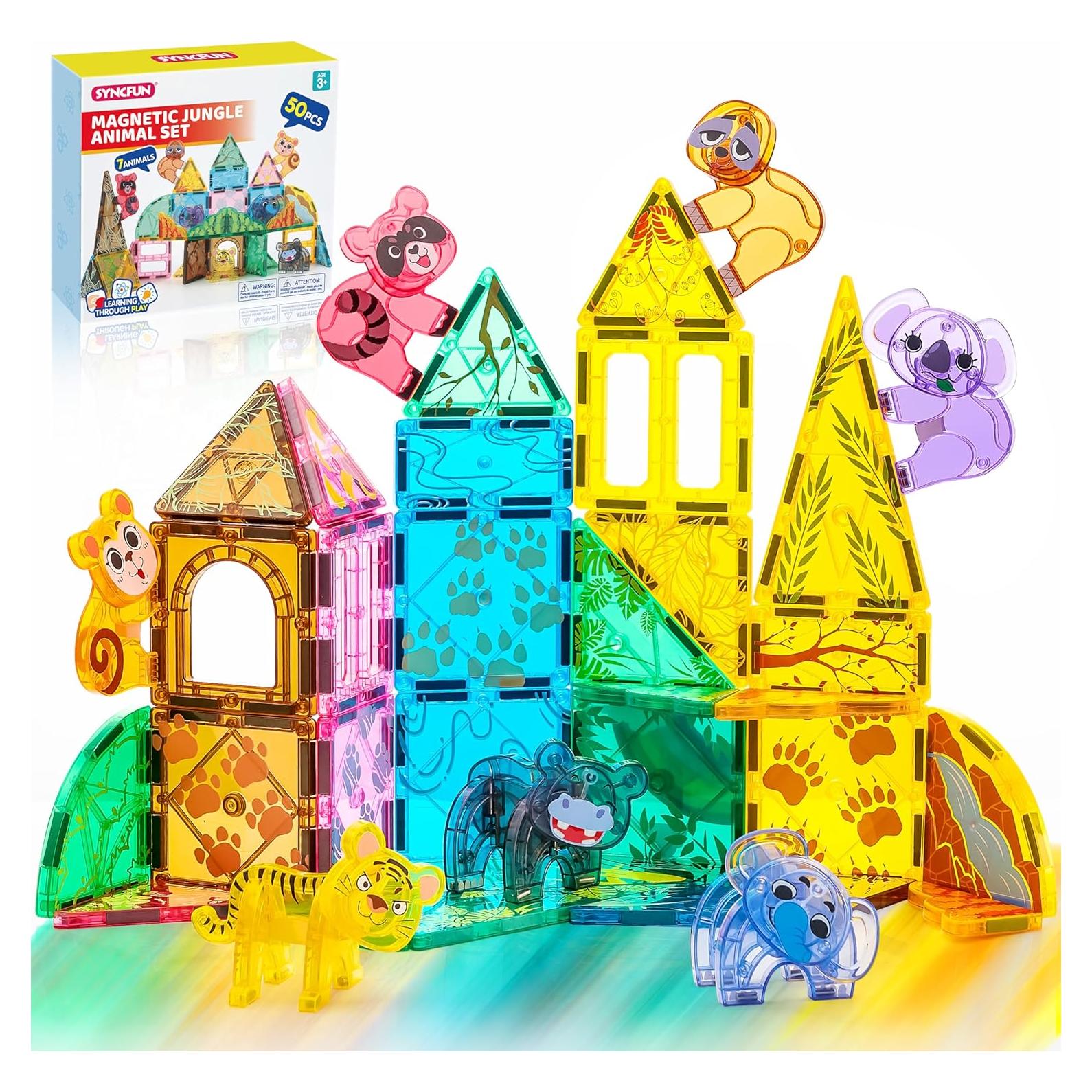 Juego de Azulejos Magnéticos SYNCFUN Animales Selva 50PCS