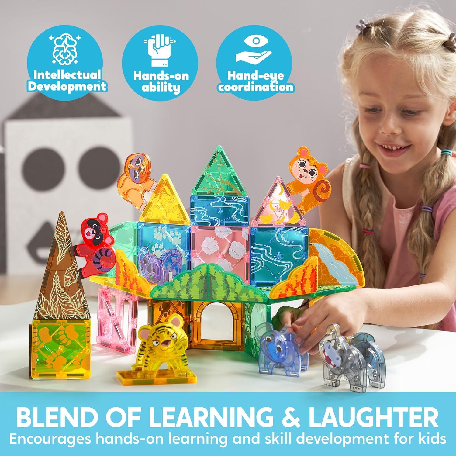 Juego de Azulejos Magnéticos SYNCFUN Animales Selva 50PCS