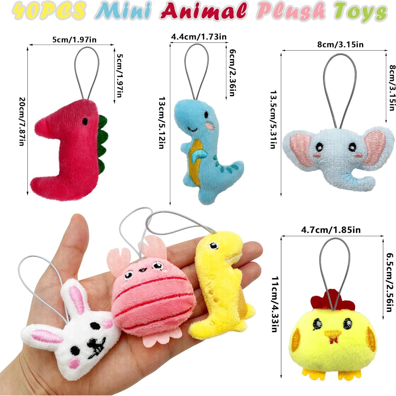Juego de 40 Mini Juguetes de Peluche Animales XIPEGPA