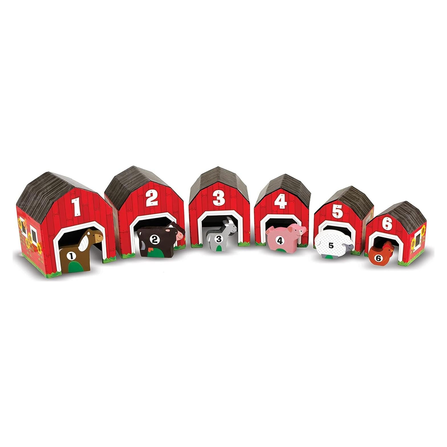 Melissa & Doug Granjas y Animales de Madera - Juguete Educativo