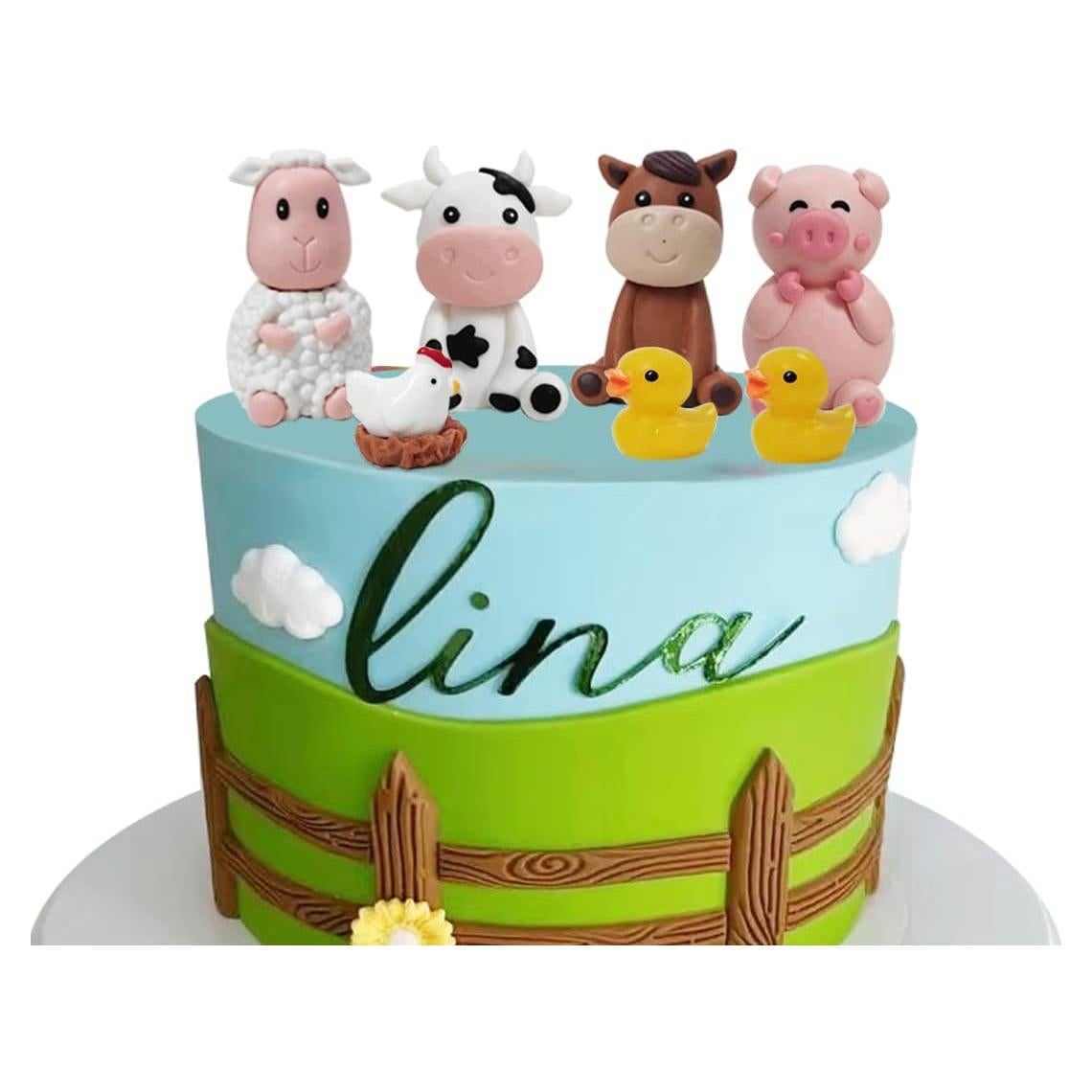 Adorno de Pastel DiDida Animales Granja 7,6x5,1x10,2cm