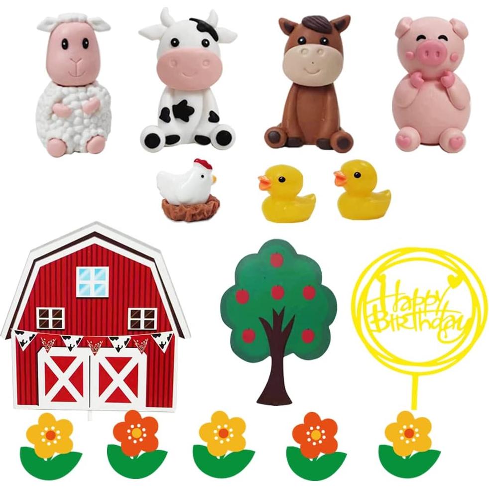 Adorno de Pastel DiDida Animales Granja 7,6x5,1x10,2cm