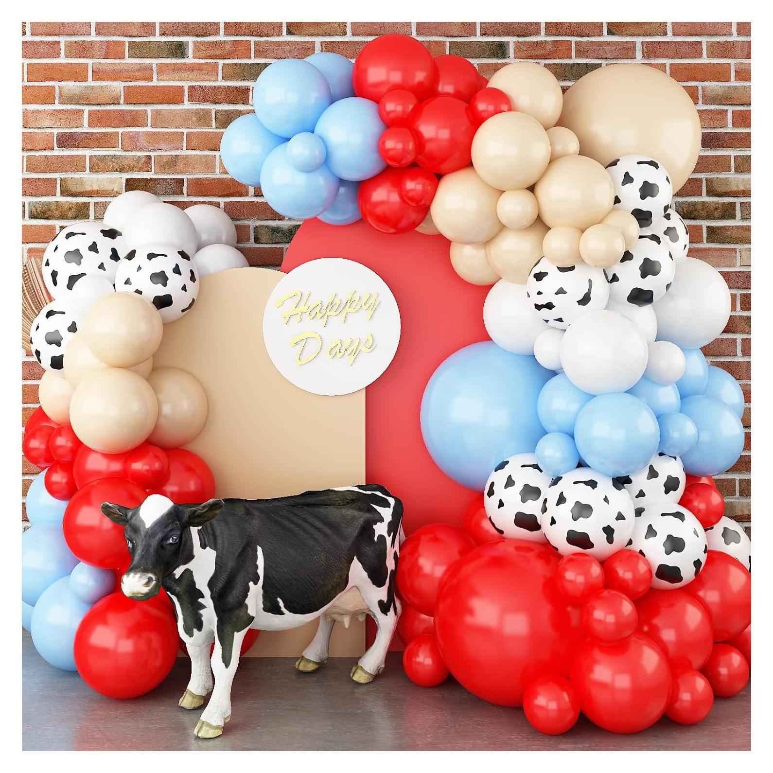 Kit de Arco de Globos Isndare Granja Rojo Azul Blanco 40 Piezas