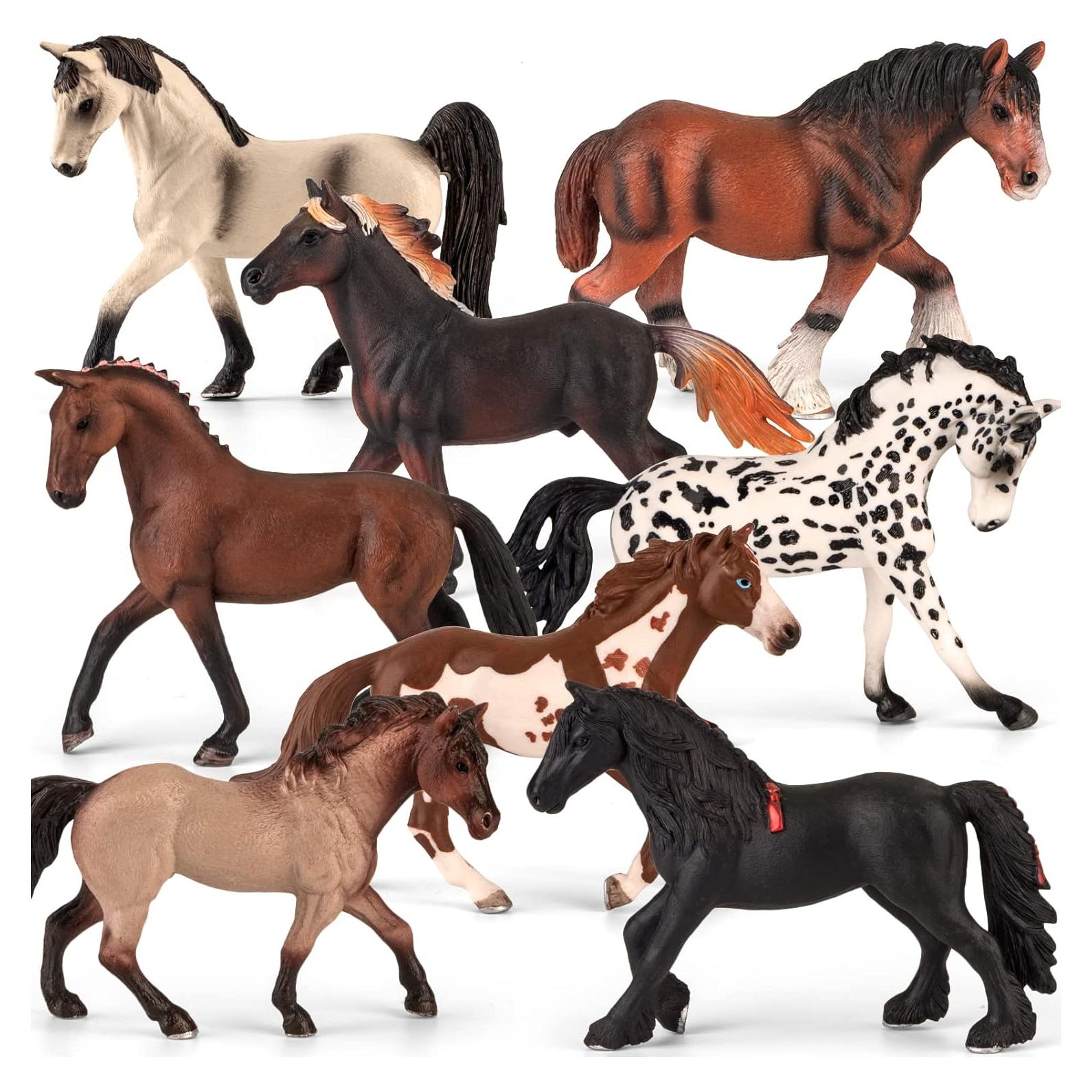 Juego de 8 Figuras de Caballos Realistas Divwa 12-15 cm