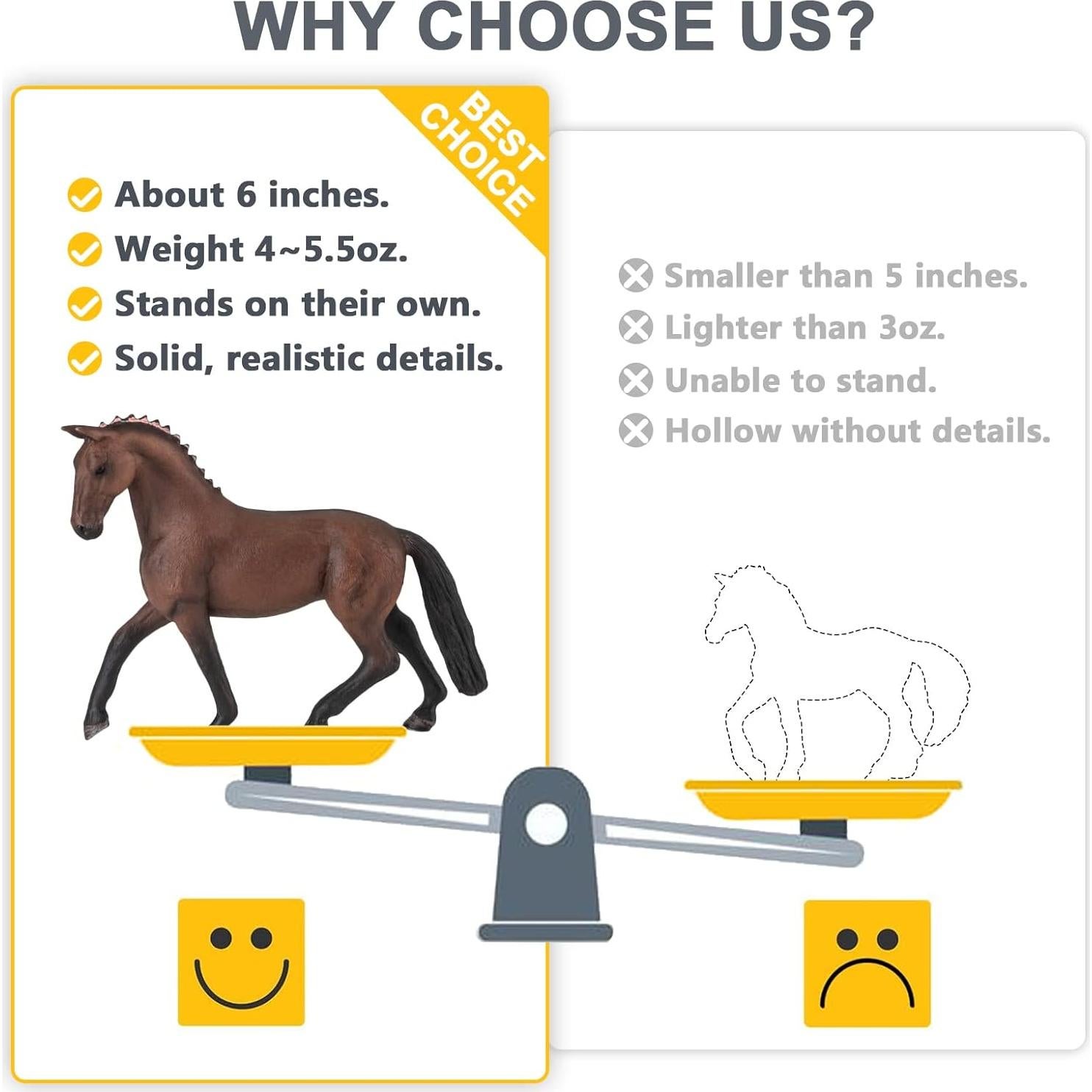 Juego de 8 Figuras de Caballos Realistas Divwa 12-15 cm