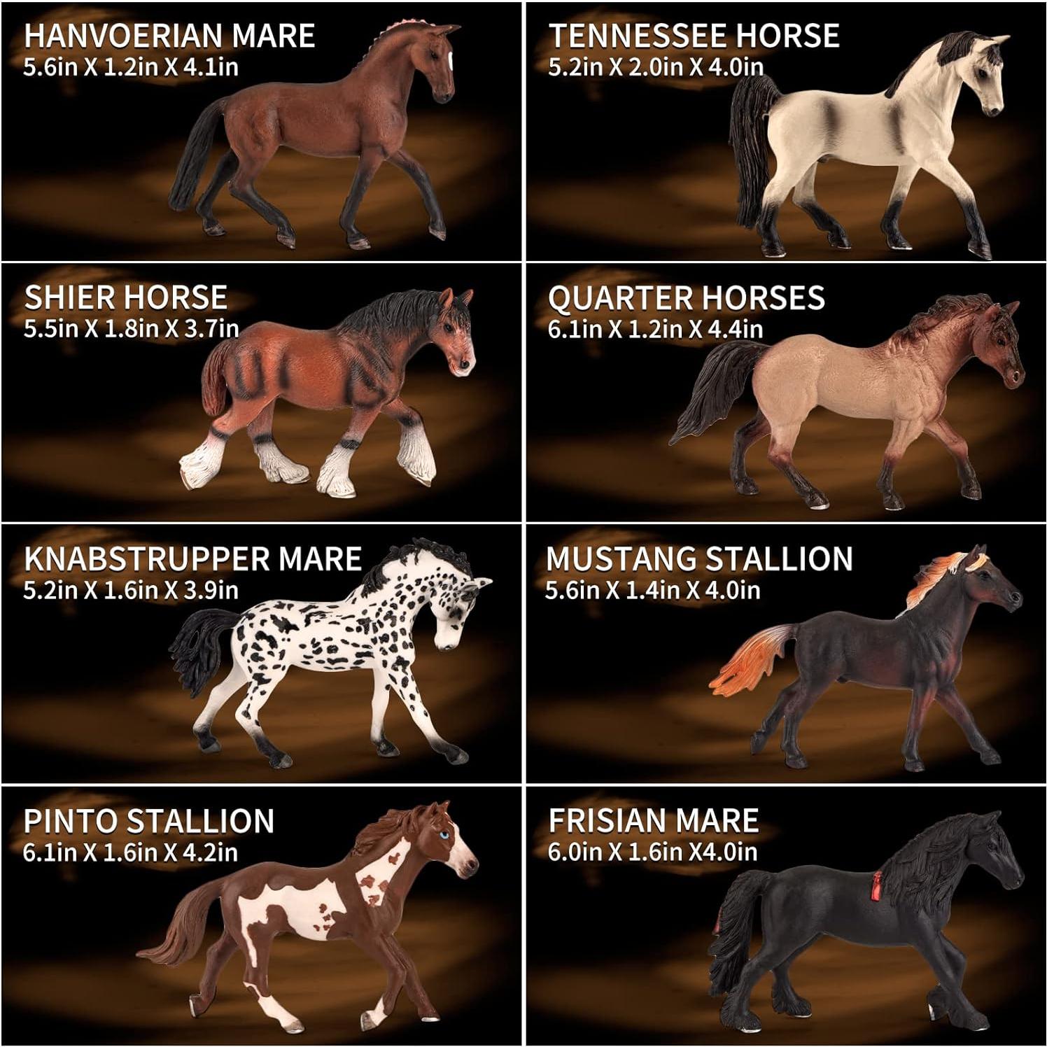 Juego de 8 Figuras de Caballos Realistas Divwa 12-15 cm