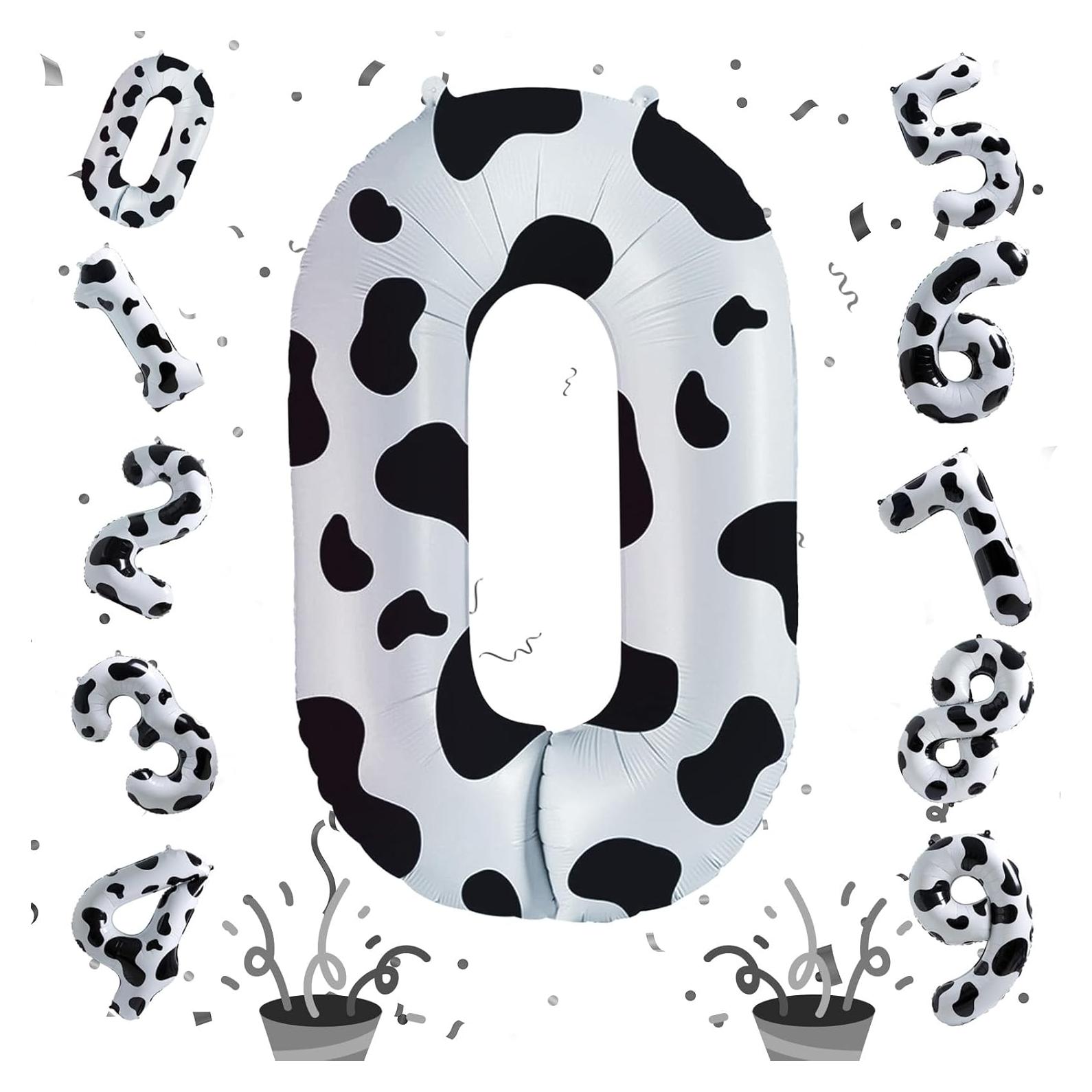 Globo de Número 0 Diseño de Vaca 100 cm Autoinflable