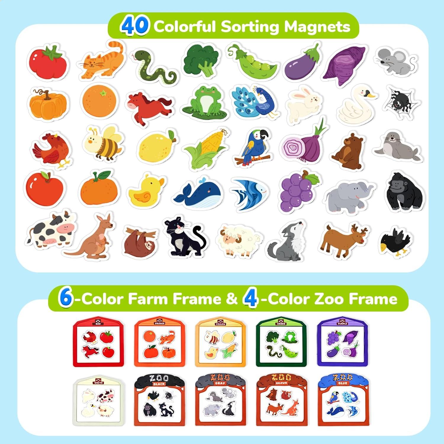 Imanes de Nevera JoyCat para Niños - Granja y Zoológico 50PCS