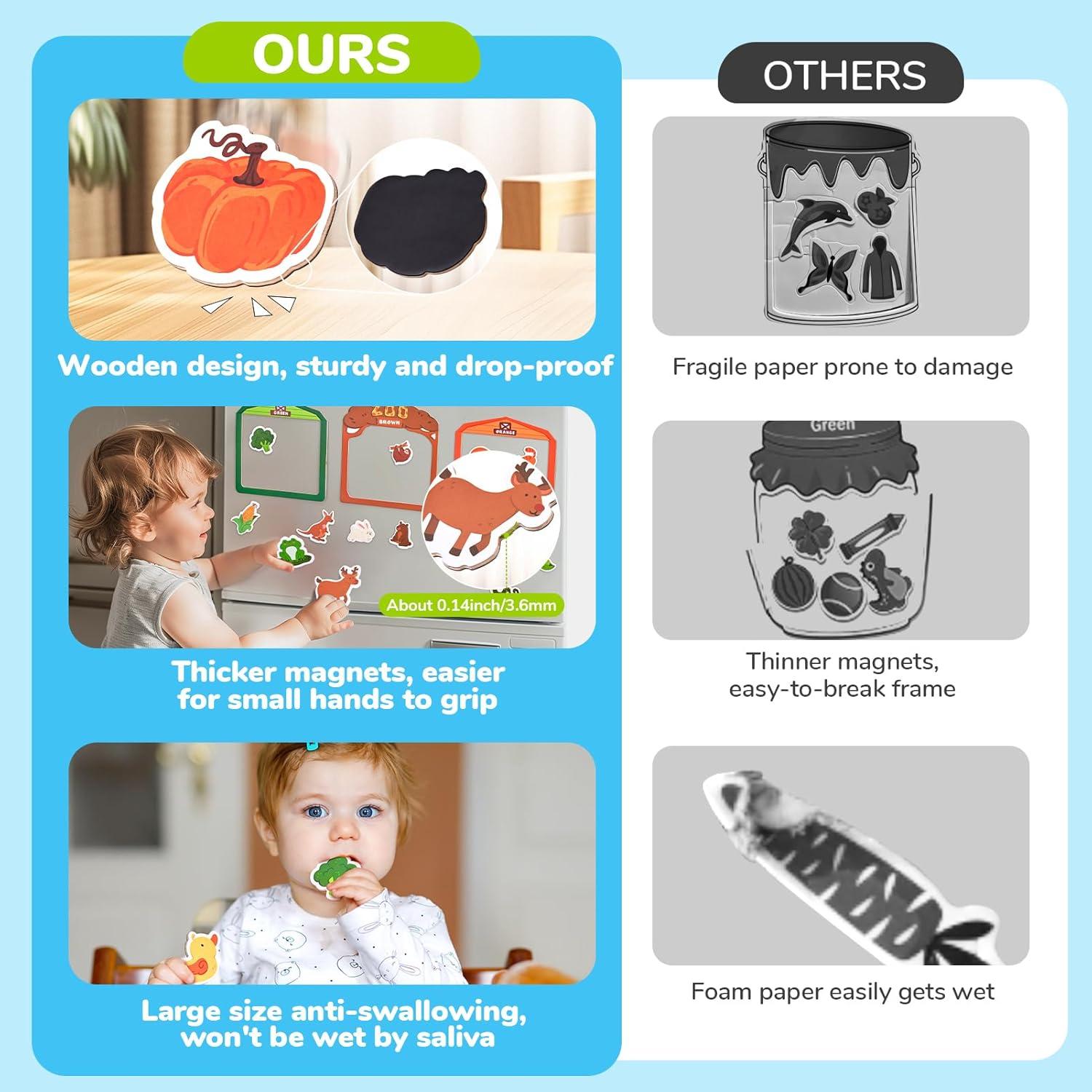 Imanes de Nevera JoyCat para Niños - Granja y Zoológico 50PCS