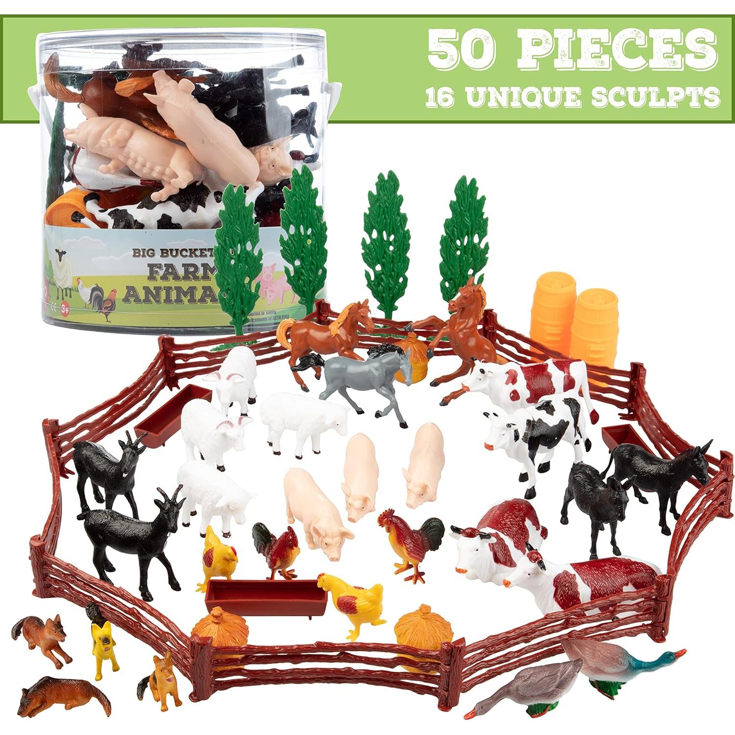 Juego de Figuras de Animales de Granja SCS Direct 50 Piezas