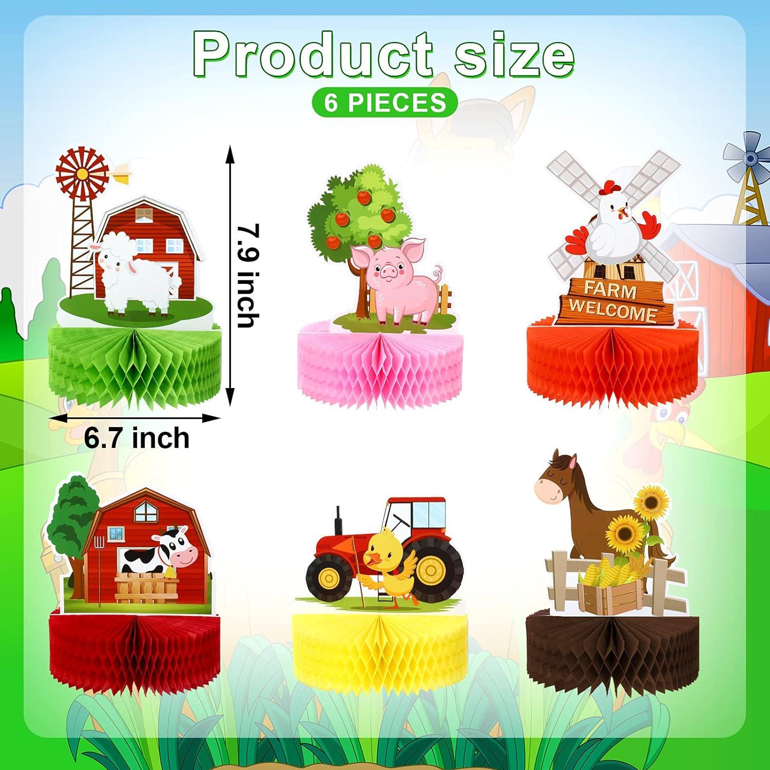 Centros de Mesa de Animales de Granja Threan 6 Pcs 3D