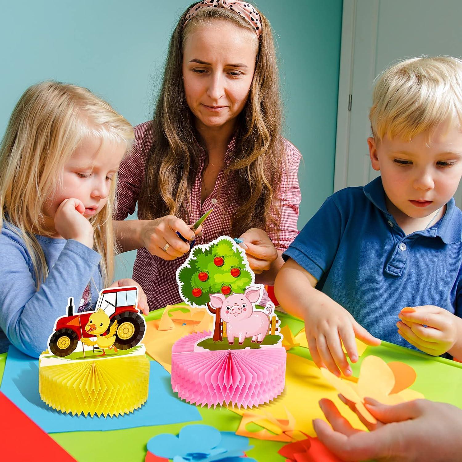 Centros de Mesa de Animales de Granja Threan 6 Pcs 3D