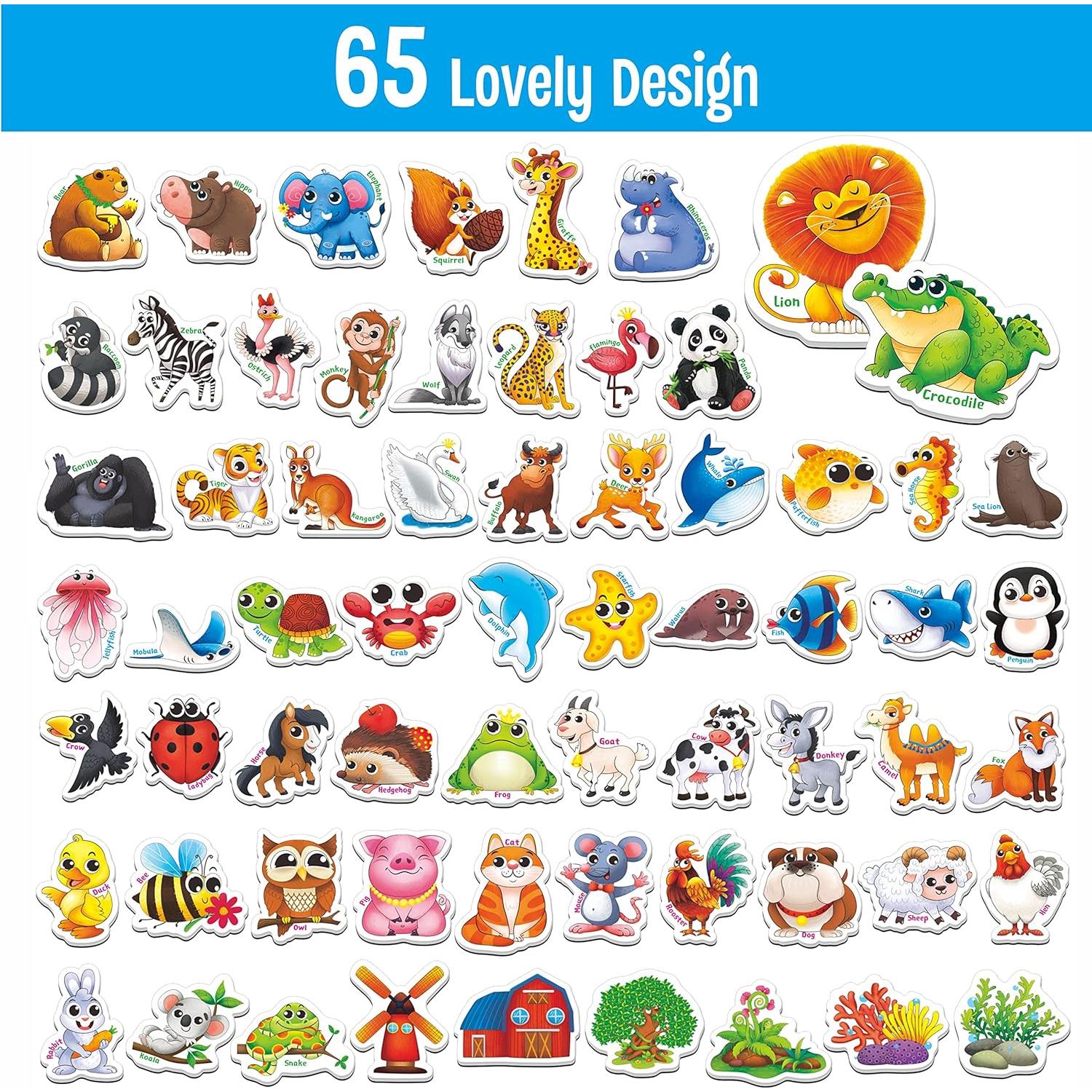 Imanes Magnéticos de Animales 65 PCS SpriteGru - Juguetes Educativos