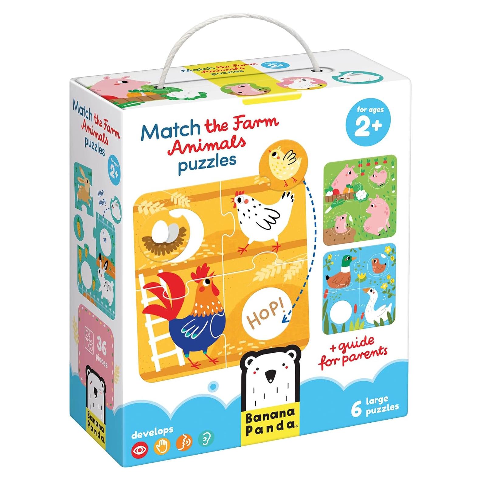 Rompecabezas Coincide Animales de Granja Banana Panda