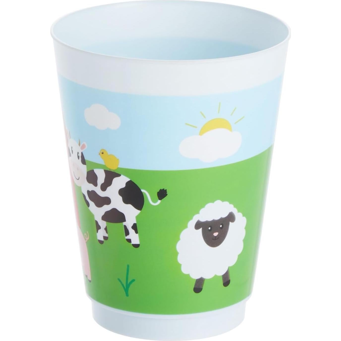 Pack 16 Vasos Plástico Animales Granja Blue Panda 473 ml