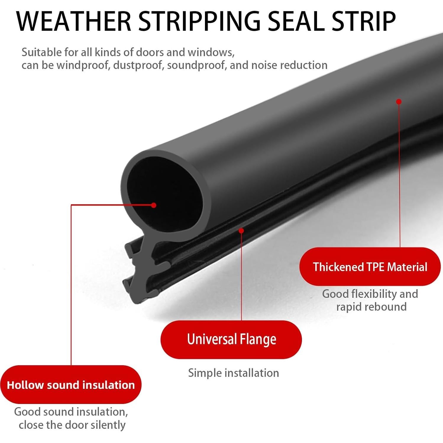 Sello de Aislamiento Kerf Gangdise 6.35mm x 5m Negro TPE