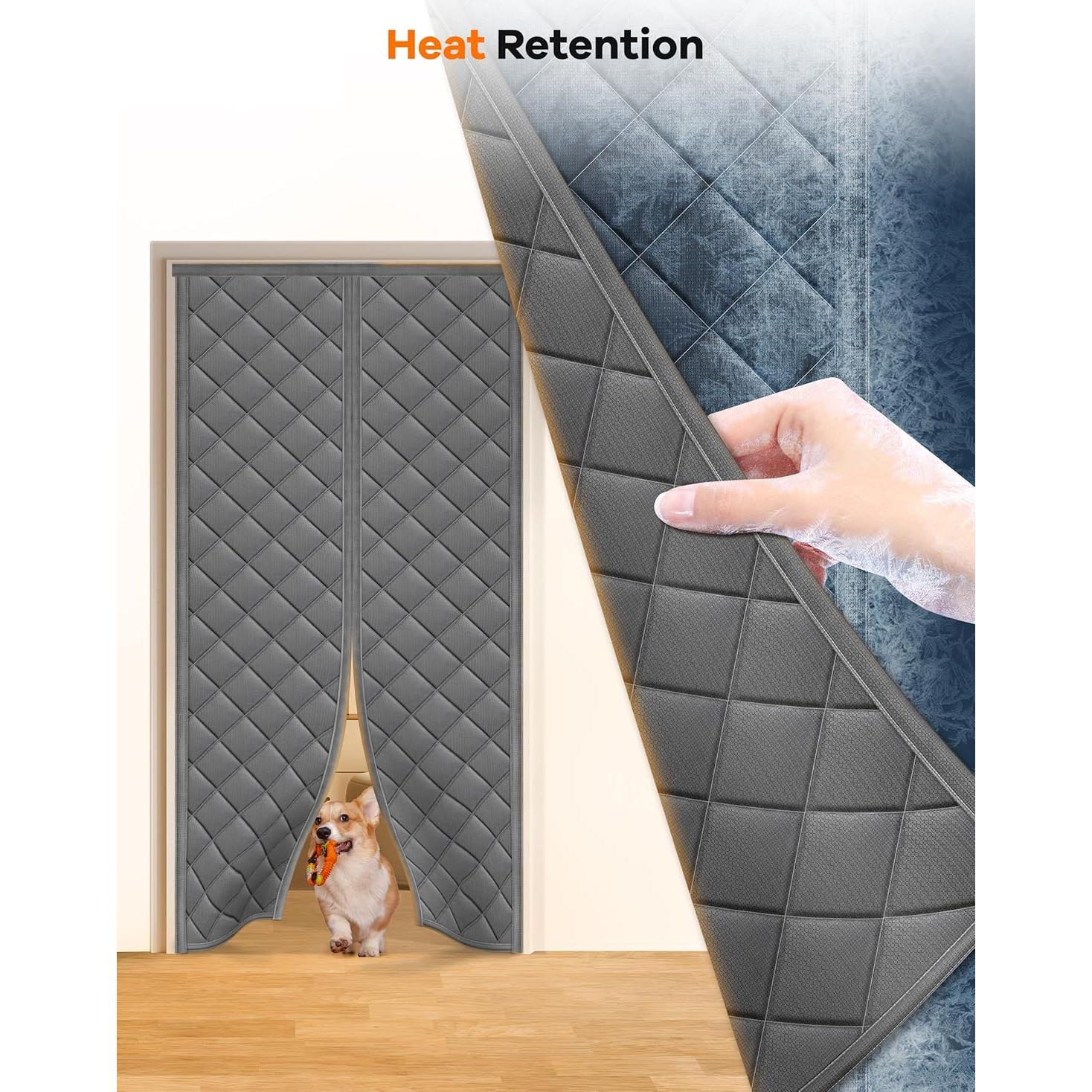 Cortina de Puerta Aislante Magnética Ashrun 96.5x208.3cm Gris