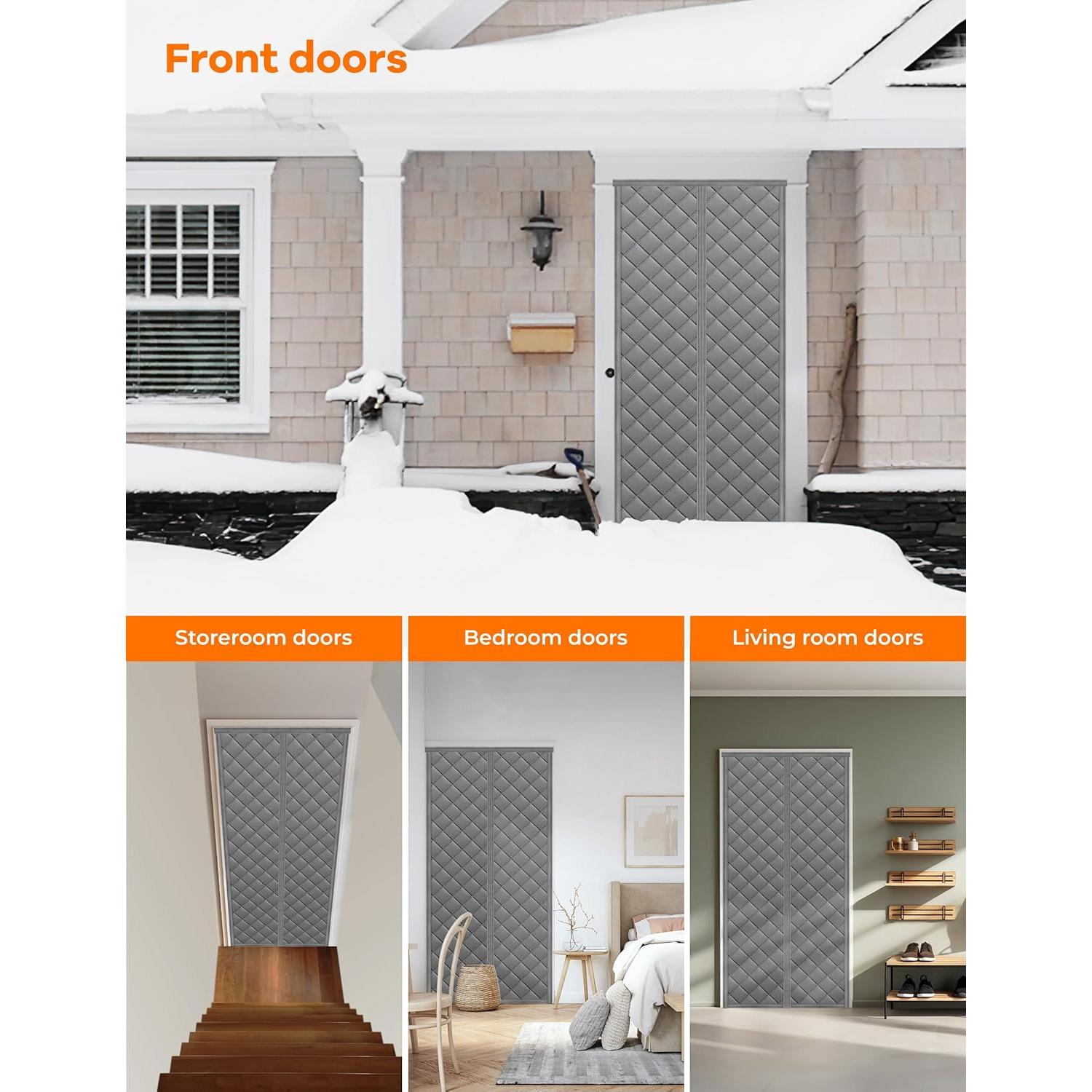 Cortina de Puerta Aislante Magnética Ashrun 96.5x208.3cm Gris