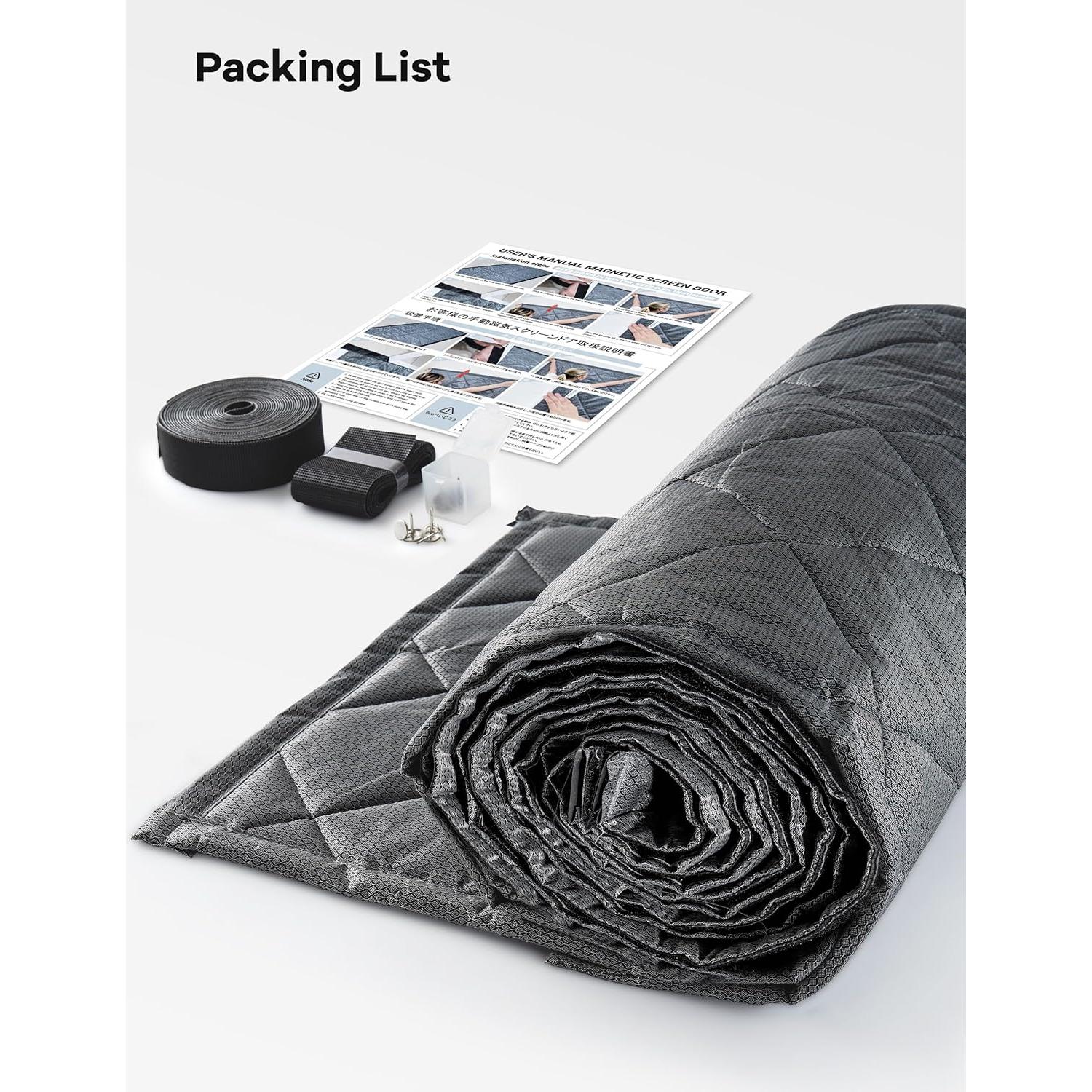 Cortina de Puerta Aislante Magnética Ashrun 96.5x208.3cm Gris