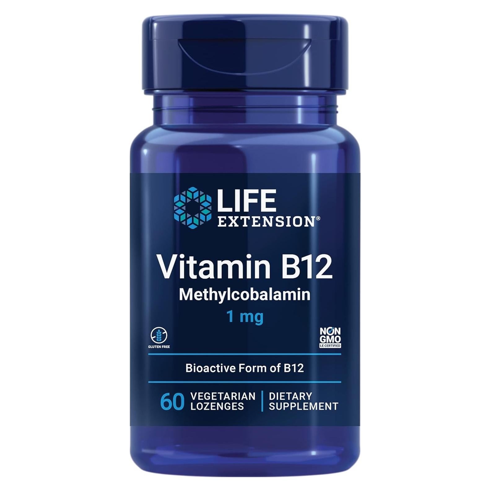 Suplemento de Vitamina B12 Methylcobalamin Life Extension 1 mg 60 pastillas
