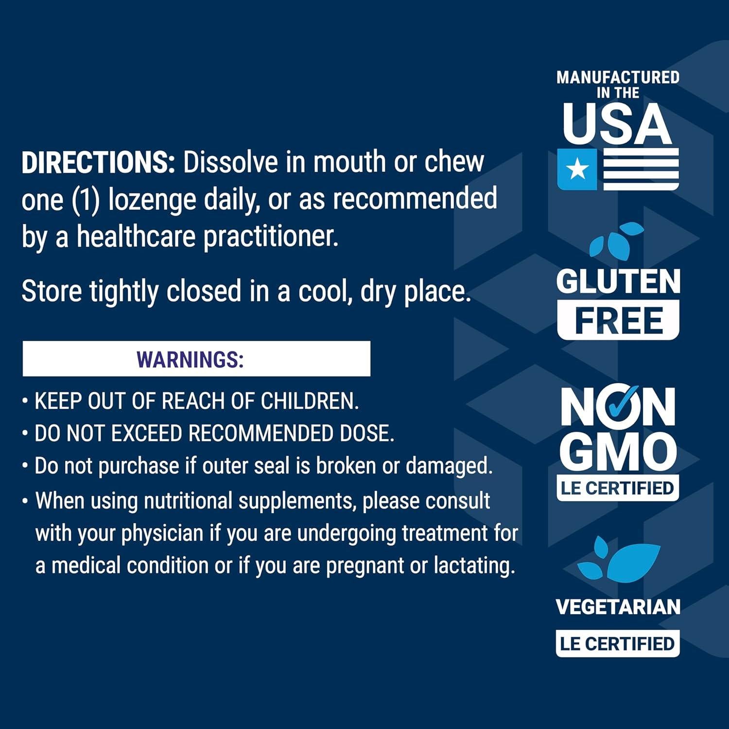 Suplemento de Vitamina B12 Methylcobalamin Life Extension 1 mg 60 pastillas